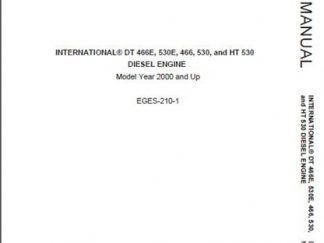 International DT466 530 466E 530E Diesel Engine Service Manual