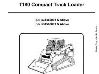 Bobcat T180 Compact Track Loader Service Repair Workshop Manual