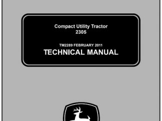 John Deere 2305 Compact Utility Tractor Service Manual