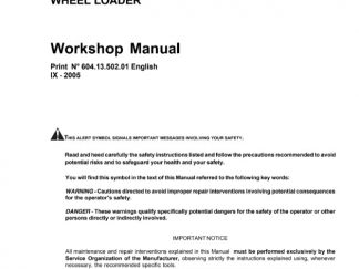 New Holland W190 Wheel Loader Service Repair Workshop Manual