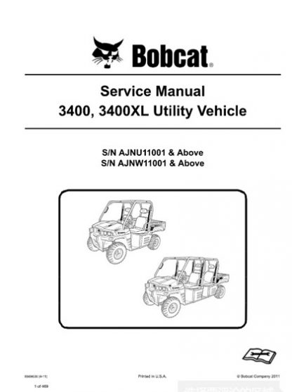 Bobcat 3400, 3400XL Utility Vehicle Service Repair Manual