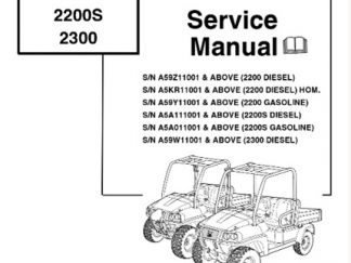 Bobcat 2200, 2200S, 2300 Utility Vehicle Service Manual