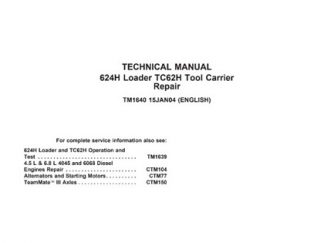 John Deere 624H Loader Service Technical Manual