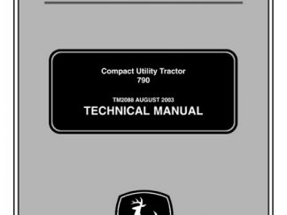 John Deere 790 Compact Utility Tractor Service Technical Manual