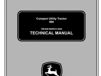 John Deere 990 Compact Utility Tractor Technical Manual