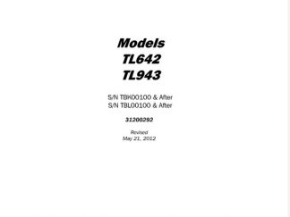 Cat TL642 TL943 Telehandler Service Repair Manual