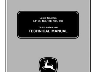 John Deere LT150, LT160, LT170, LT180, LT190 Lawn Tractors Technical Manual