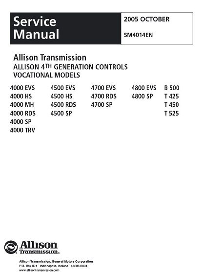 Allison 4500 RDS Repair Service Manual