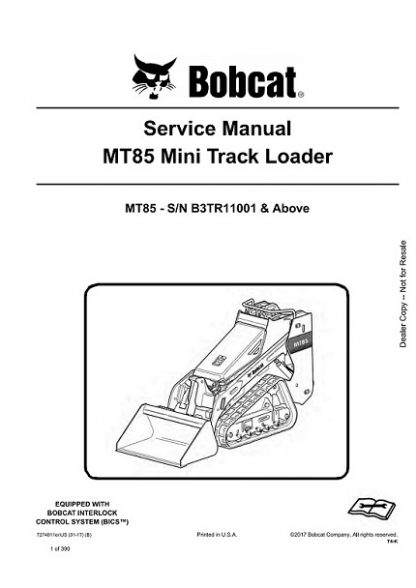 Bobcat MT85 Mini Track Loader Service Repair Manual