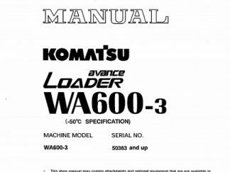 Komatsu WA600-3 Wheel Loader Service Shop Manual