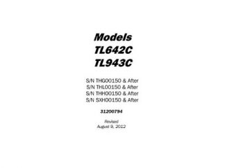 Caterpillar TL642C TL943C Telehandler Service Repair Manual