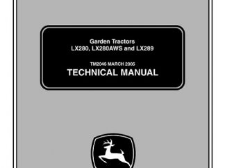 John Deere LX280, LX280AWS, LX289 Garden Tractors Service Technical Manual