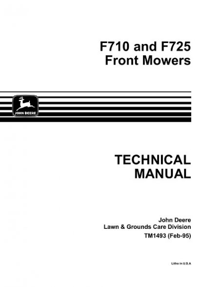 John Deere F710, F725 Front Mowers Service Technical Manual