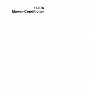 John Deere 1600 Mower Conditioner Technical Manual