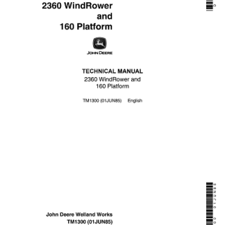 John Deere 2360 WindRower and 160 Platform Technical Manual