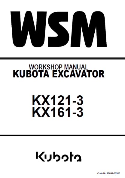 Kubota KX121-3, KX161-3 Excavator Service Manual