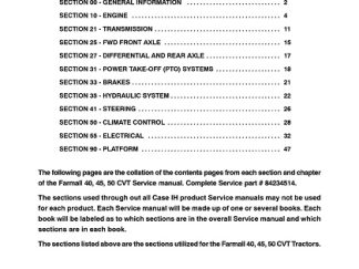 Case IH Farmall 40, 45, 50 CVT Tractor Service Repair Manual