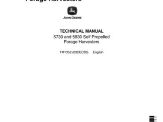 John Deere 5730, 5830 Self Propelled Forage Harvesters Service Manual