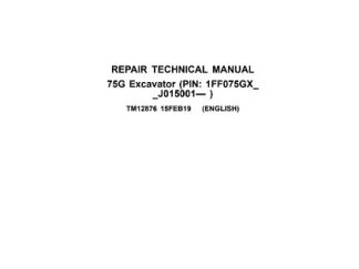 John Deere 75G Excavator Service Technical Manual