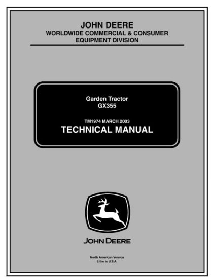 John Deere GX355 Garden Tractor Service Technical Manual