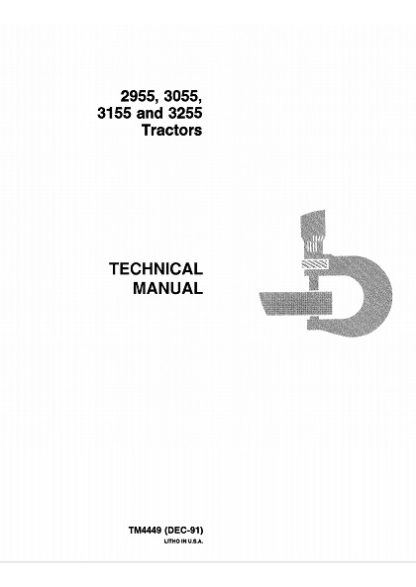 John Deere 2955, 3055, 3155, 3255 Tractors Service Technical Manual