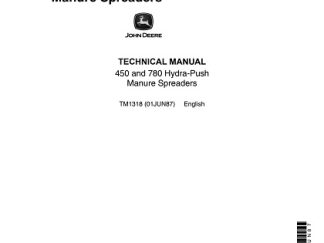 John Deere 450, 780 Hydra - Push Manure Spreaders Service Manual