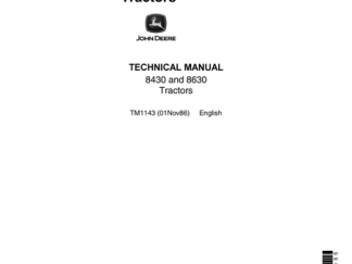 John Deere 8430, 8630 Tractors Technical Manual