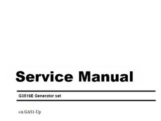 Caterpillar G3516E Generator Set Service Repair Manual