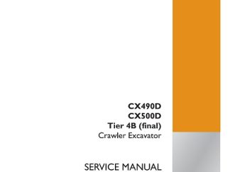 Case CX490D, CX500D Tier 4B (final) Crawler Excavator Service Repair Manual